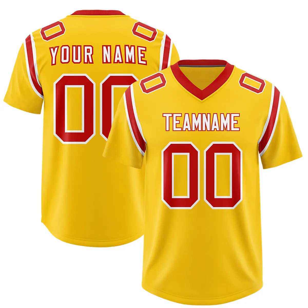 Gold Two-Tone Shoulder Cut Authentic Football Jersey