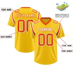Gold Two-Tone Shoulder Cut Authentic Football Jersey 2
