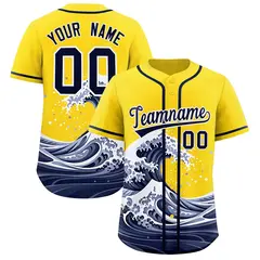 Gold Wave Graffiti Baseball Jersey 1