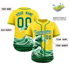 Gold Wave Graffiti Baseball Jersey 2
