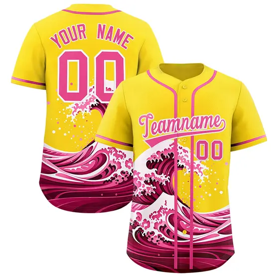 Gold Wave Graffiti Baseball Jersey