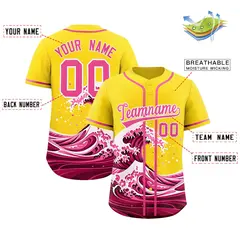 Gold Wave Graffiti Baseball Jersey 2