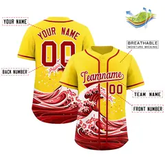 Gold Wave Graffiti Baseball Jersey 2