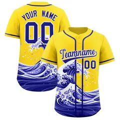 Gold Wave Graffiti Baseball Jersey 1