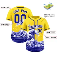 Gold Wave Graffiti Baseball Jersey 2