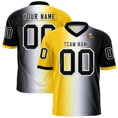 Gold White-Black Gradient Fashion Authentic Football Jersey