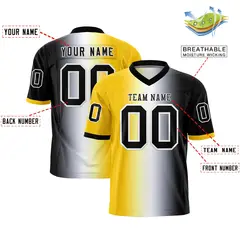 Gold White-Black Gradient Fashion Authentic Football Jersey 2