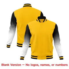Gold White Black Gradient Varsity Raglan Letterman Jacket 7