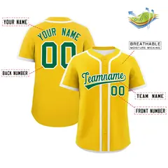 Gold White Classic Authentic Baseball Jersey 2