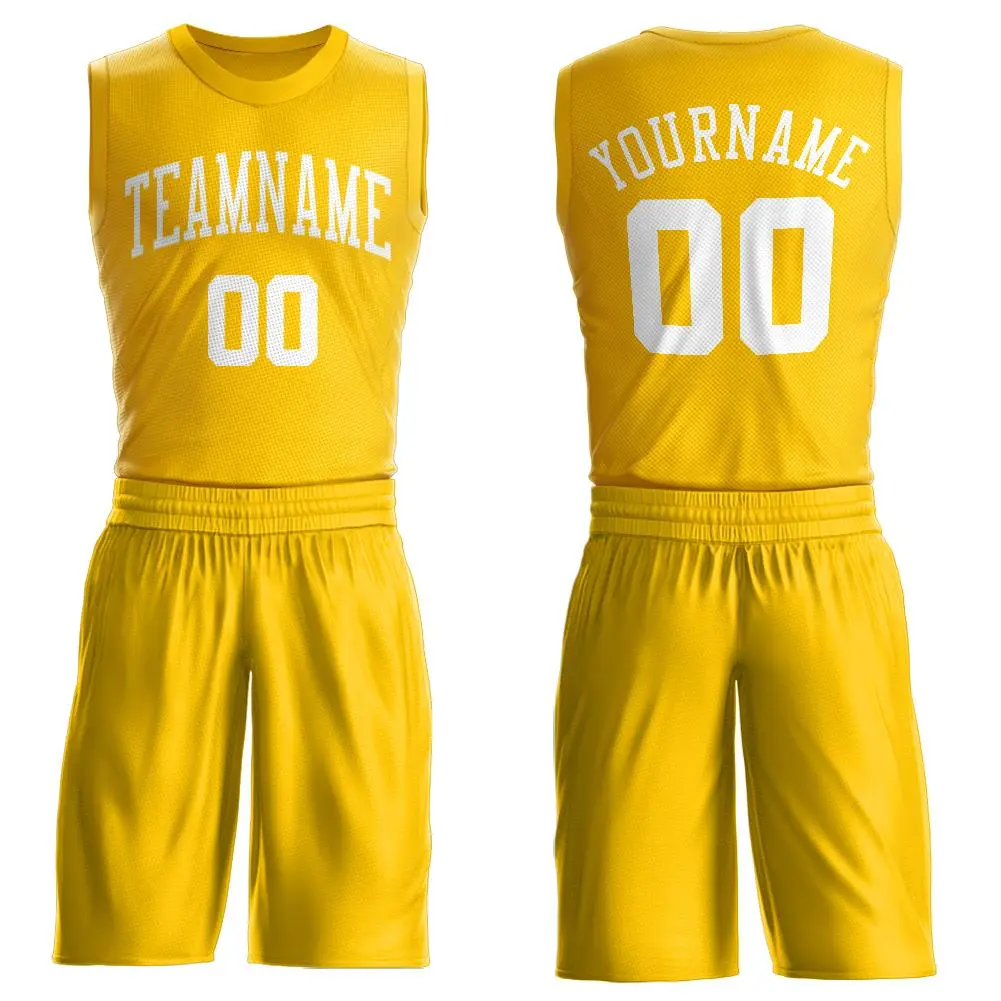 Gold White Classic Basketball Jersey