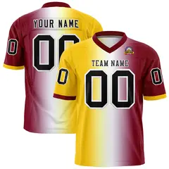 Gold White-Crimson Gradient Football Jersey 1