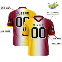 Gold White-Crimson Gradient Football Jersey 2