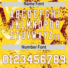Gold White Crimson Graffiti Star Ink Texture Baseball Jersey 4