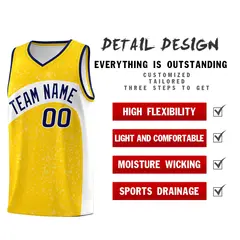 Gold White Dot Graffiti Irregular Pattern Basketball Jersey 2