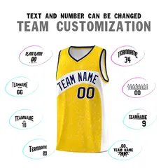Gold White Dot Graffiti Irregular Pattern Basketball Jersey 4