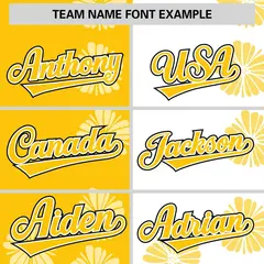 Gold White Flower Graffiti Split Baseball Jersey 3