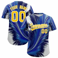Gold White Fluid Feather Graffiti Baseball Jersey