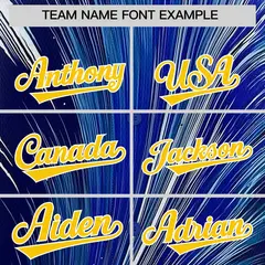 Gold White Fluid Feather Graffiti Baseball Jersey 3