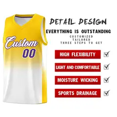 Gold White Gradient Sports Basketball Jersey 2