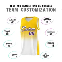 Gold White Gradient Sports Basketball Jersey 4
