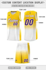 Gold White Gradient Sports Basketball Jersey 5