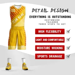 Gold White Graffiti Bar Pattern Sets Basketball Jersey 2