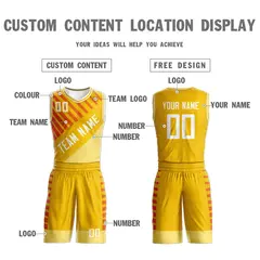 Gold White Graffiti Bar Pattern Sets Basketball Jersey 3