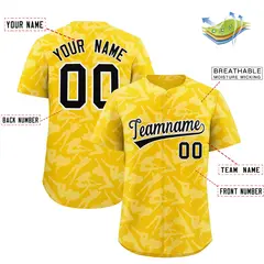 Gold White Graffiti Pattern Authentic Baseball Jersey 2