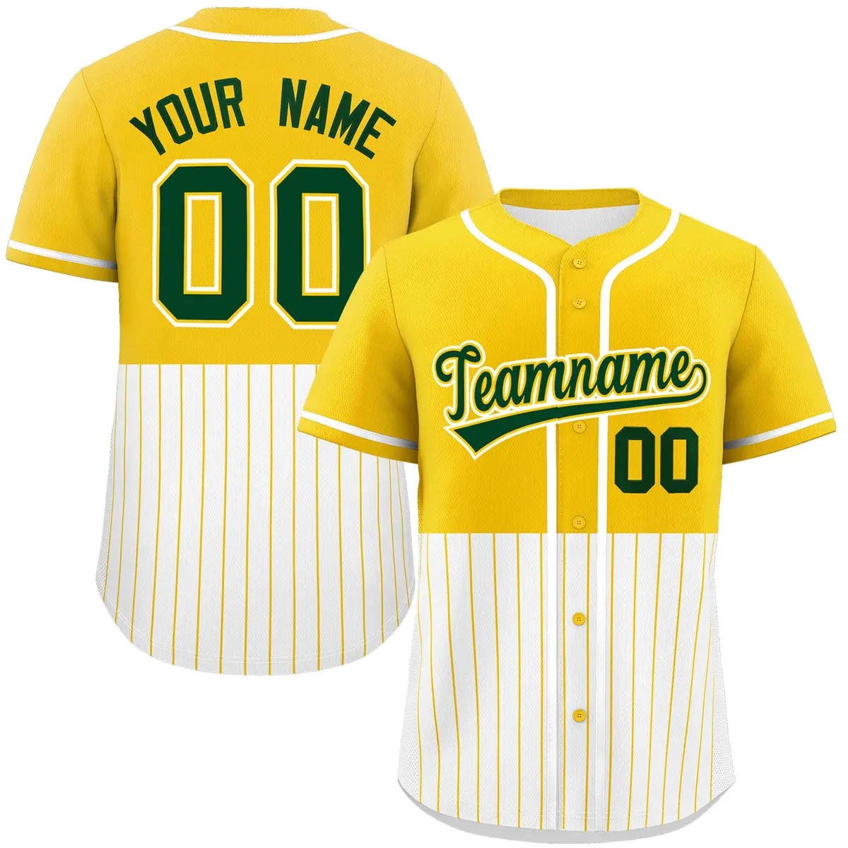 Gold White Half Stripe Authentic Baseball Jersey