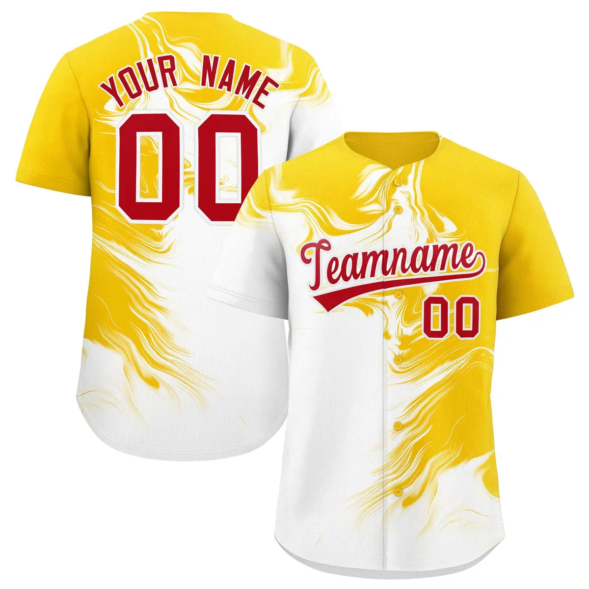 Gold White Ink Pattern Authentic Baseball Jersey