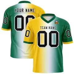 Gold White-Kelly Green Gradient Fashion Football Jersey