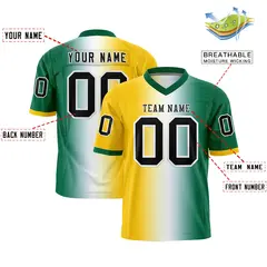 Gold White-Kelly Green Gradient Fashion Football Jersey 2