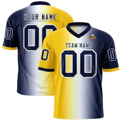 Gold White-Navy Gradient Fashion Authentic Football Jersey
