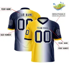 Gold White-Navy Gradient Fashion Authentic Football Jersey 2