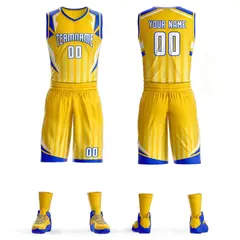 Gold White-Navy Graffiti Angular Element Basketball Jersey