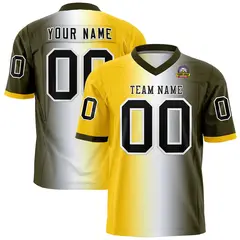 Gold White-Olive Gradient Fashion Authentic Football Jersey 1