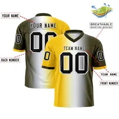 Gold White-Olive Gradient Fashion Authentic Football Jersey 2