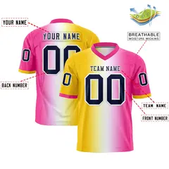 Gold White-Pink Gradient Fashion Authentic Football Jersey 2