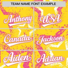 Gold White Pink Graffiti Star Ink Texture Baseball Jersey 3