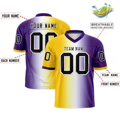 Gold White-Purple Gradient Fashion Authentic Football Jersey 2