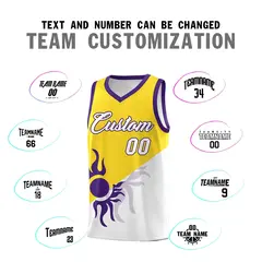 Gold White Radiant Sun Two Tone Athletic Basketball Jersey 5