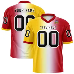 Gold White-Red Gradient Fashion Authentic Football Jersey 1