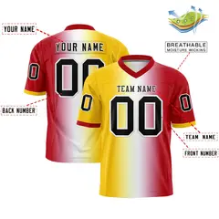 Gold White-Red Gradient Fashion Authentic Football Jersey 2