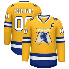 Gold White-Royal Classic Hockey Jersey 1