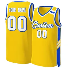 Gold White Royal Classic Mesh Basketball Jersey
