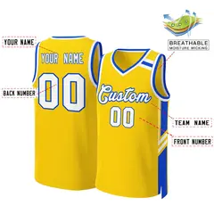 Gold White Royal Classic Mesh Basketball Jersey 2
