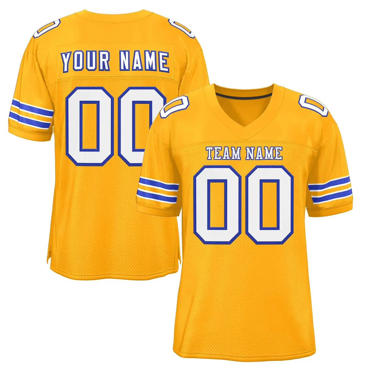 Gold White-Royal Classic Style Authentic Football Jersey