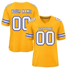 Gold White-Royal Classic Style Authentic Football Jersey 1