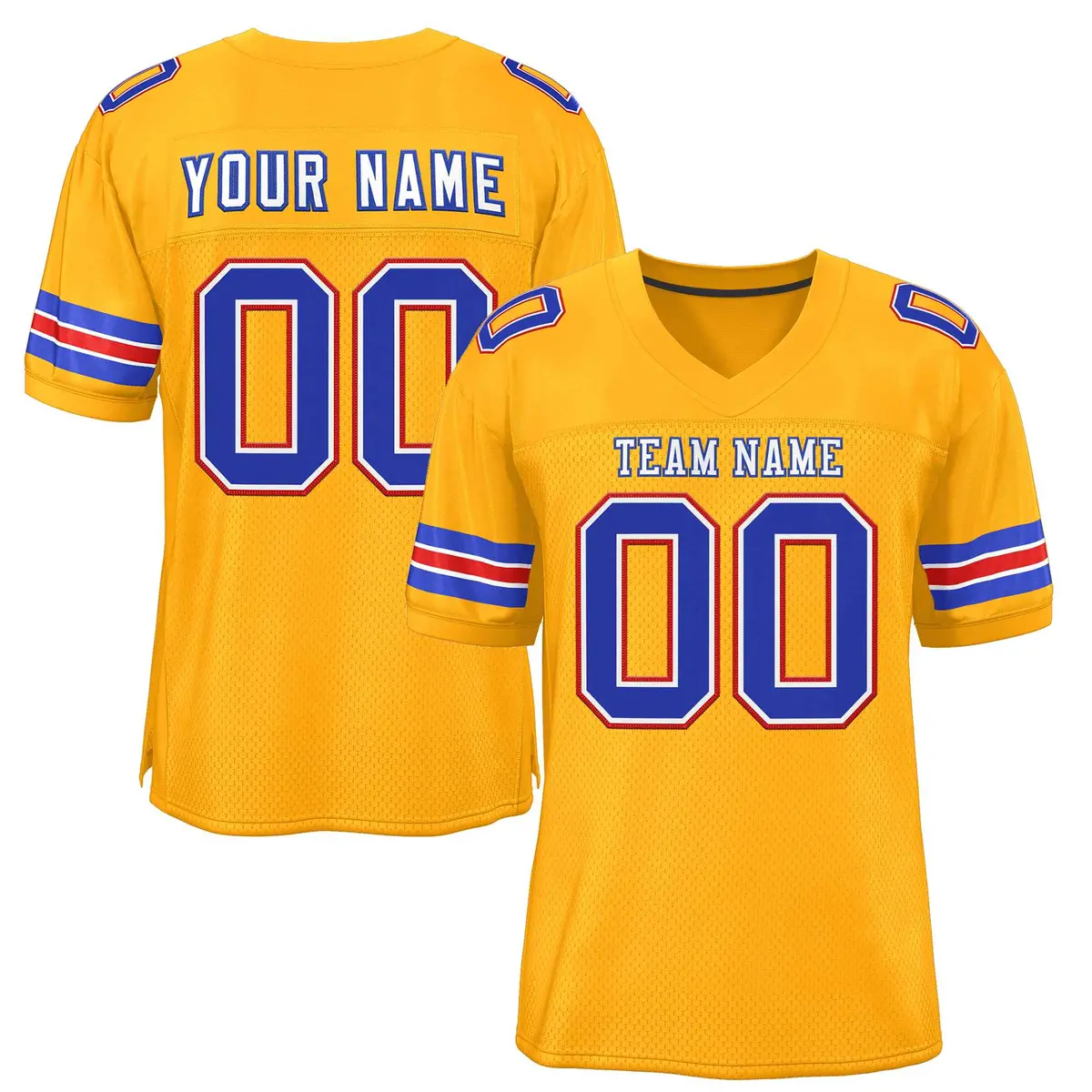 Gold White-Royal Classic Style Authentic Football Jersey