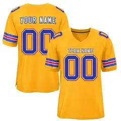 Gold White-Royal Classic Style Authentic Football Jersey 1
